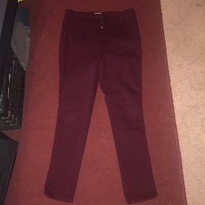 Burgundy skinny jeans